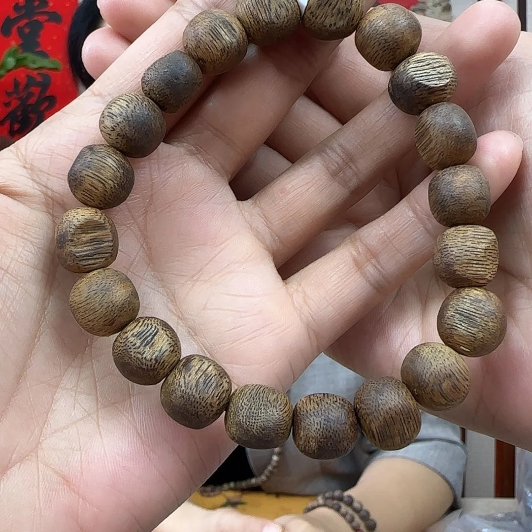 沉香手串海南绿棋石头粒随型单圈1.1手串多样性发一