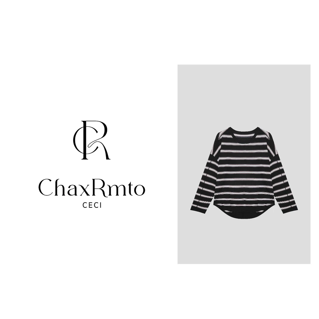 ChaxRmto斯斯山羊绒25秋冬百搭休闲经典撞色条纹针织衫SD1A1475