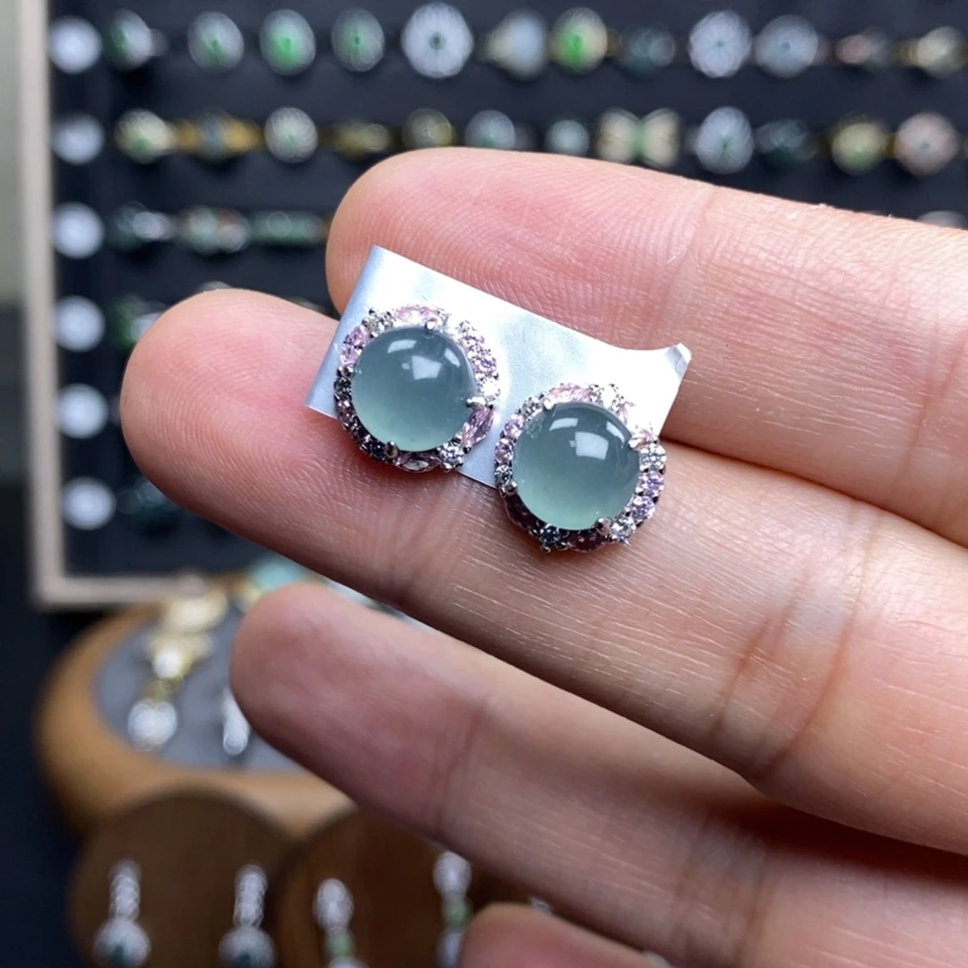 翡翠戒指银S925镶嵌1111