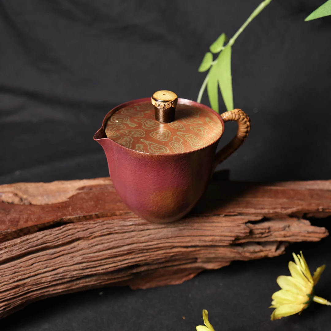 【纳兰专属】藤把手彩铜带盖小杯TH025