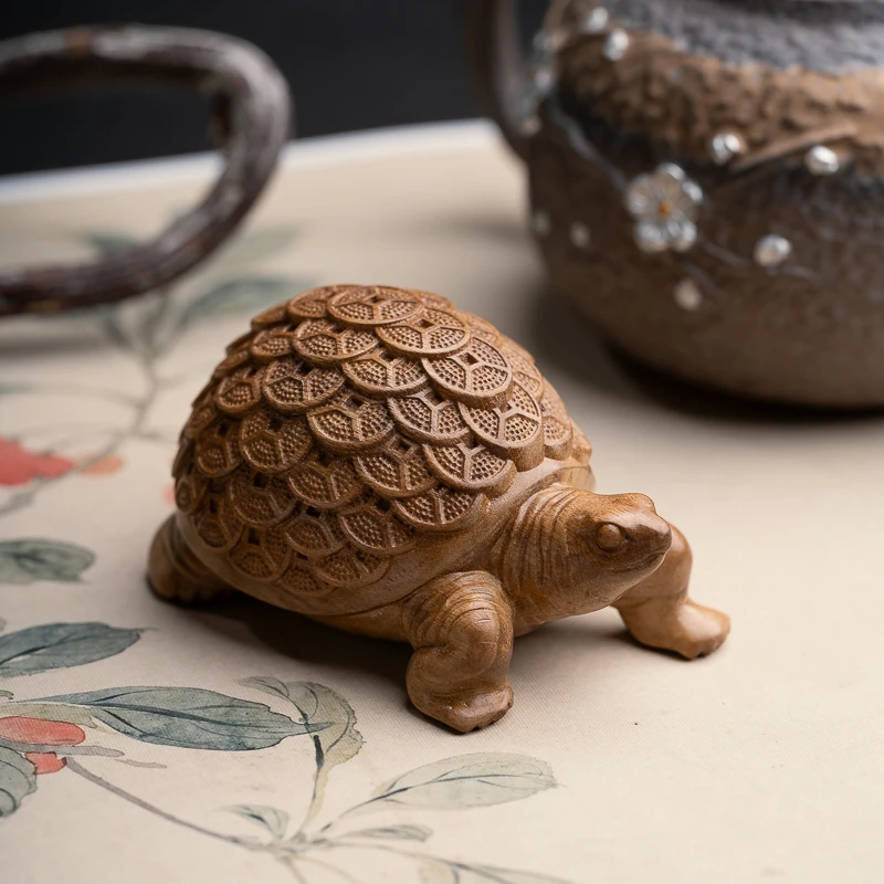 金丝楠木金钱龟摆件手把件盘玩木质文玩雕刻件精雕(多样性发其一)