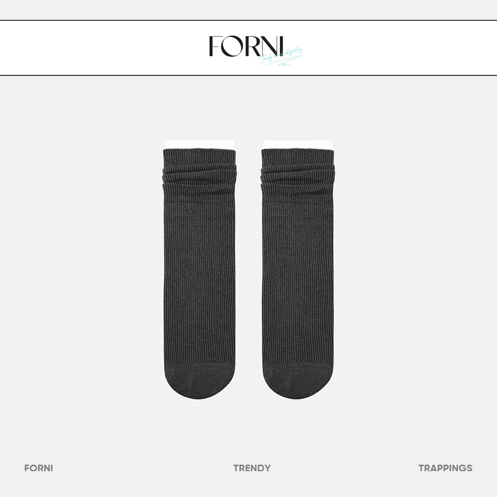 FORNI 纯色长袜针织复古时尚休闲百搭ins设计师小众简约