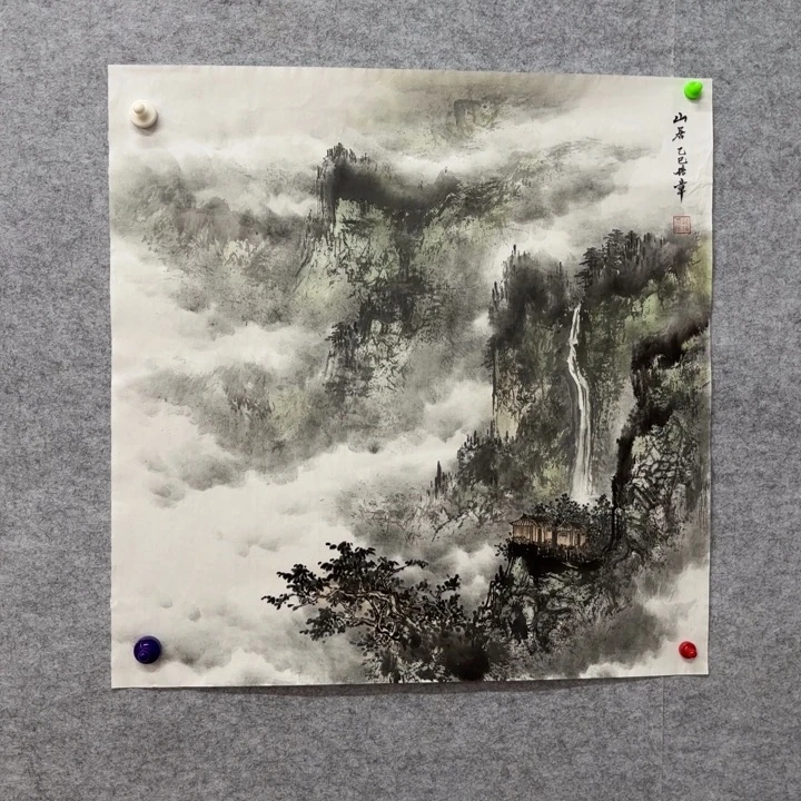 国画花鸟等图案为一体的