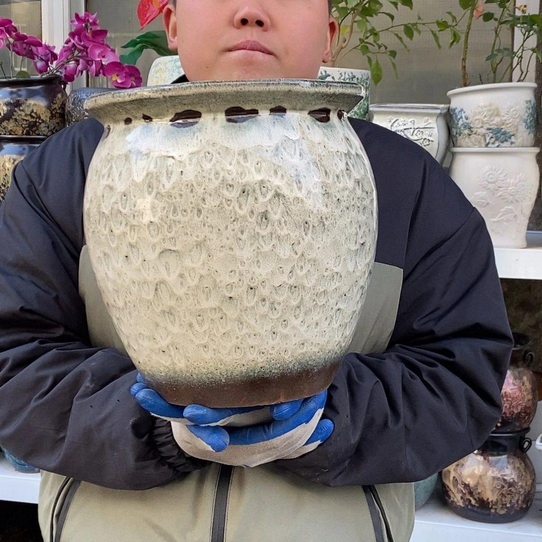 紫砂花盆口25高28