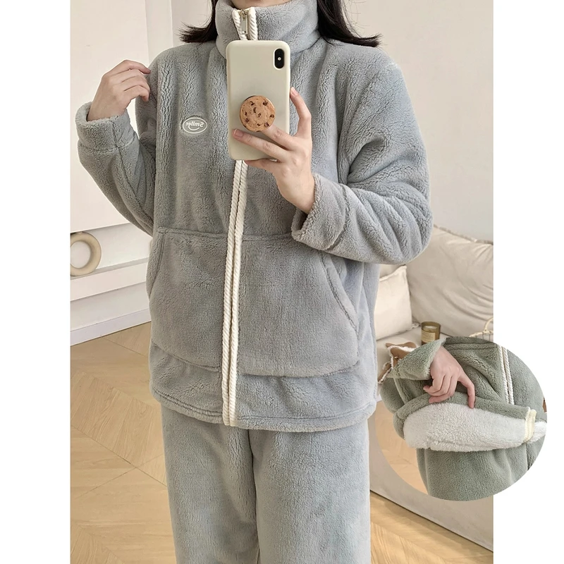 【双层复合变态厚】抵御极寒双层加厚休闲风情侣款可外穿家居服套装