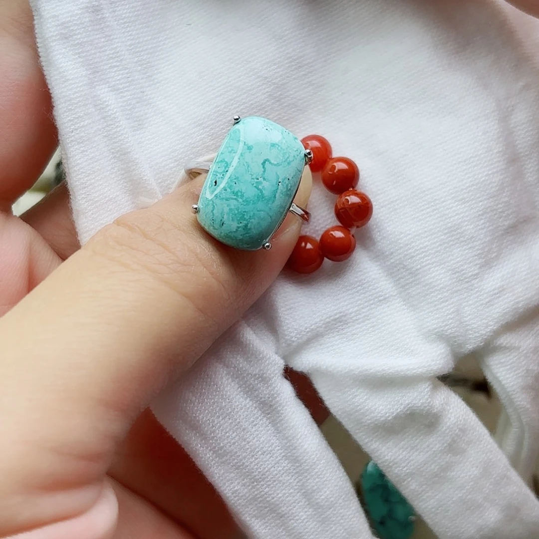 银S925镶嵌南红玛瑙珠宝奇石小**良