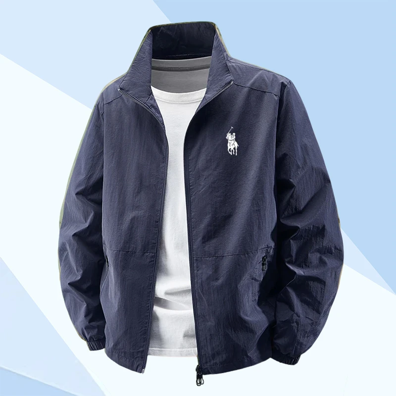 保罗艾布纳男士夹克2025新款百搭宽松立领大码防风透气薄外套潮