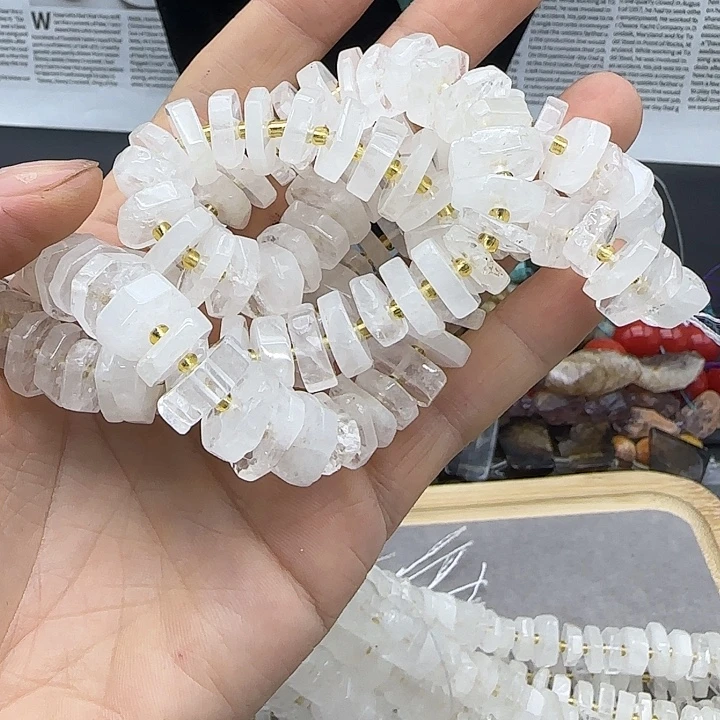 查罗石合金珠宝半成品白水隔片一条