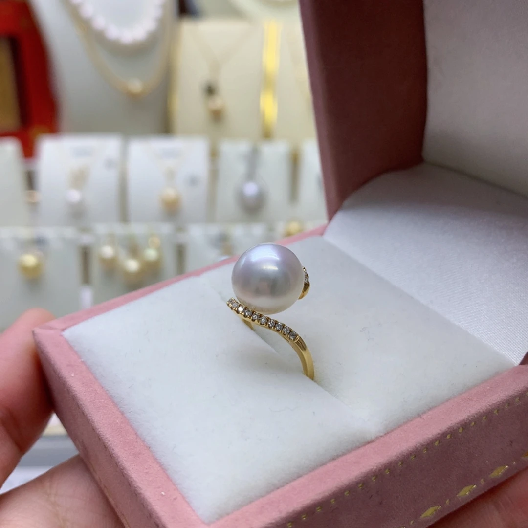 戒指海水珍珠18K金镶嵌