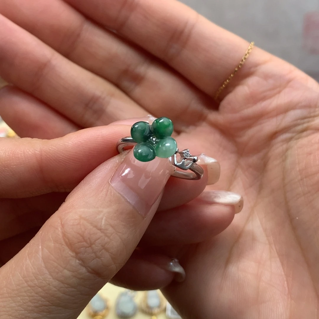 翡翠未镶嵌颈饰戒指