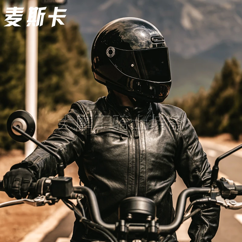 麦斯卡复古全盔摩托车头盔哈雷巡航机车四季钢铁侠复古盔m602