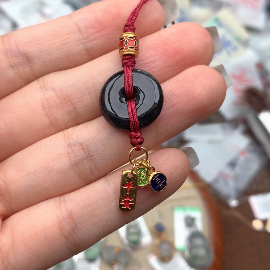 翡翠银S925镶嵌挂件…..