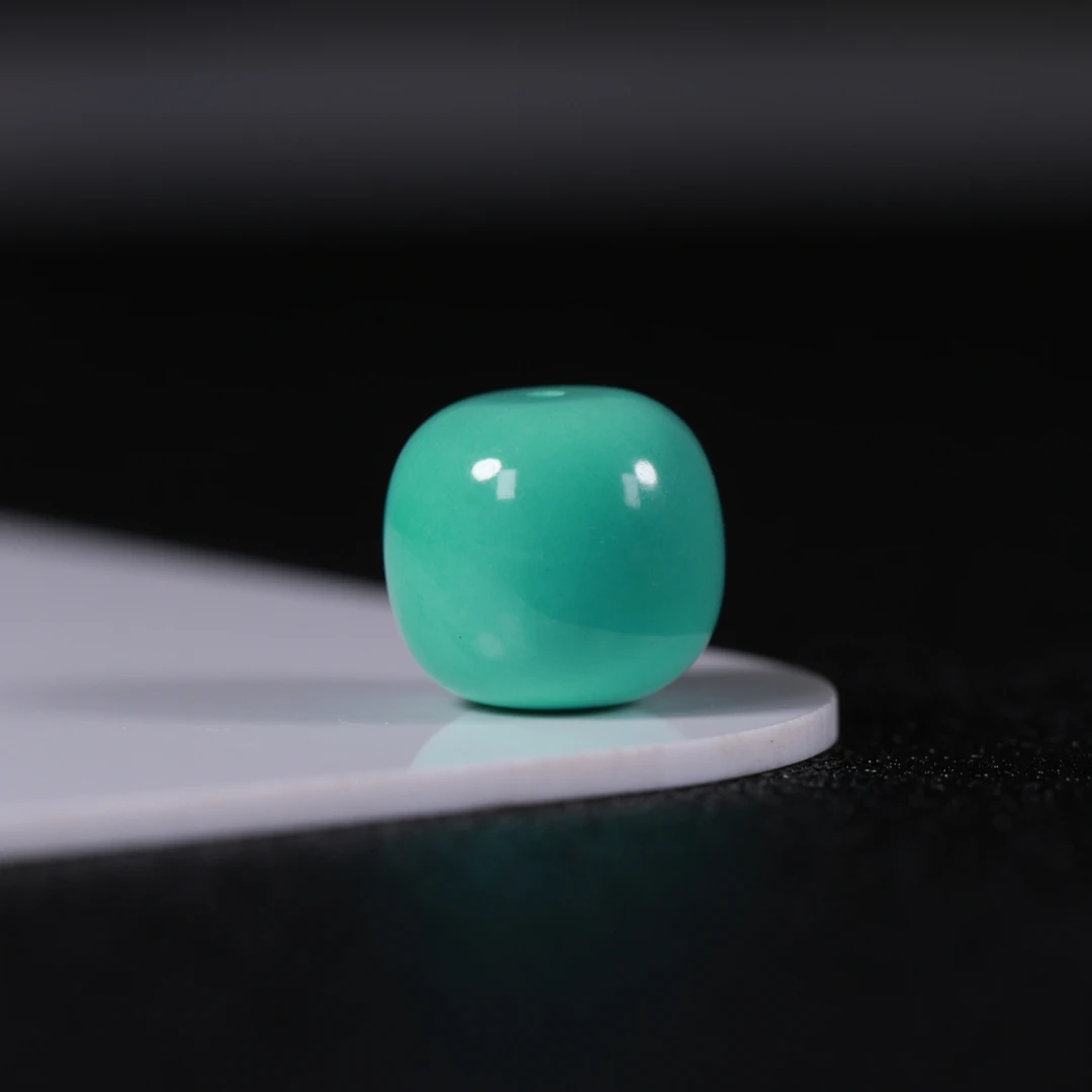 精品瓷高绿色14mm老型单珠散珠桶珠鼓珠对珠隔配珠手串项链配饰件