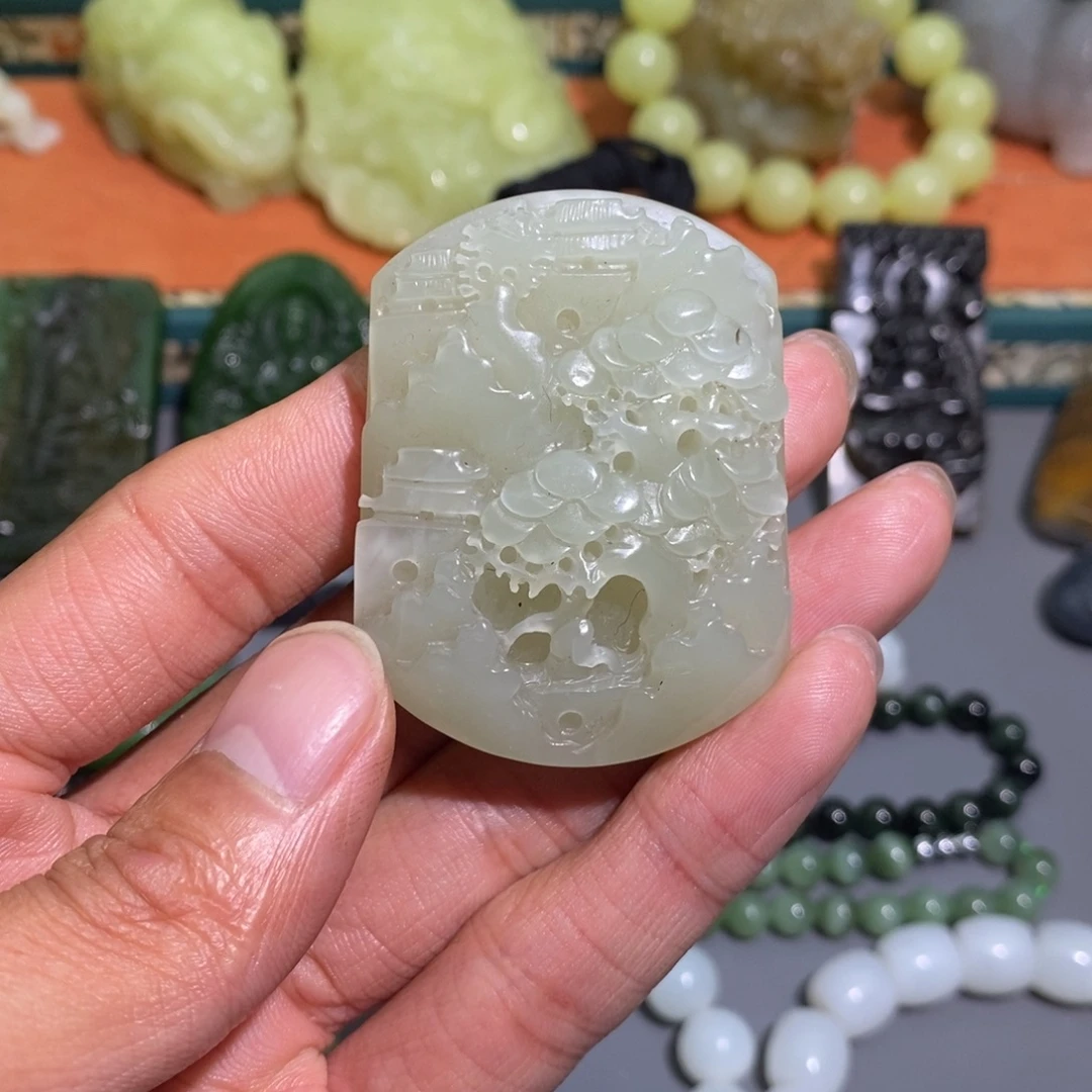 和田玉未镶嵌挂件