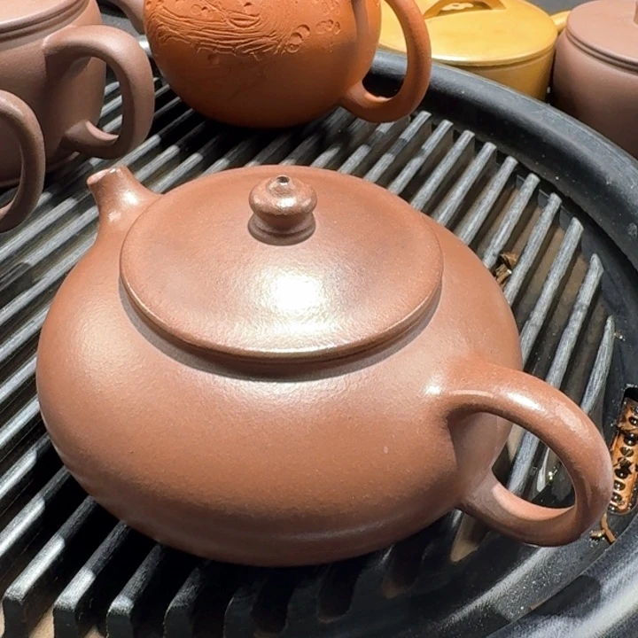 紫砂茶壶紫泥寒江190cc无添加机车壶