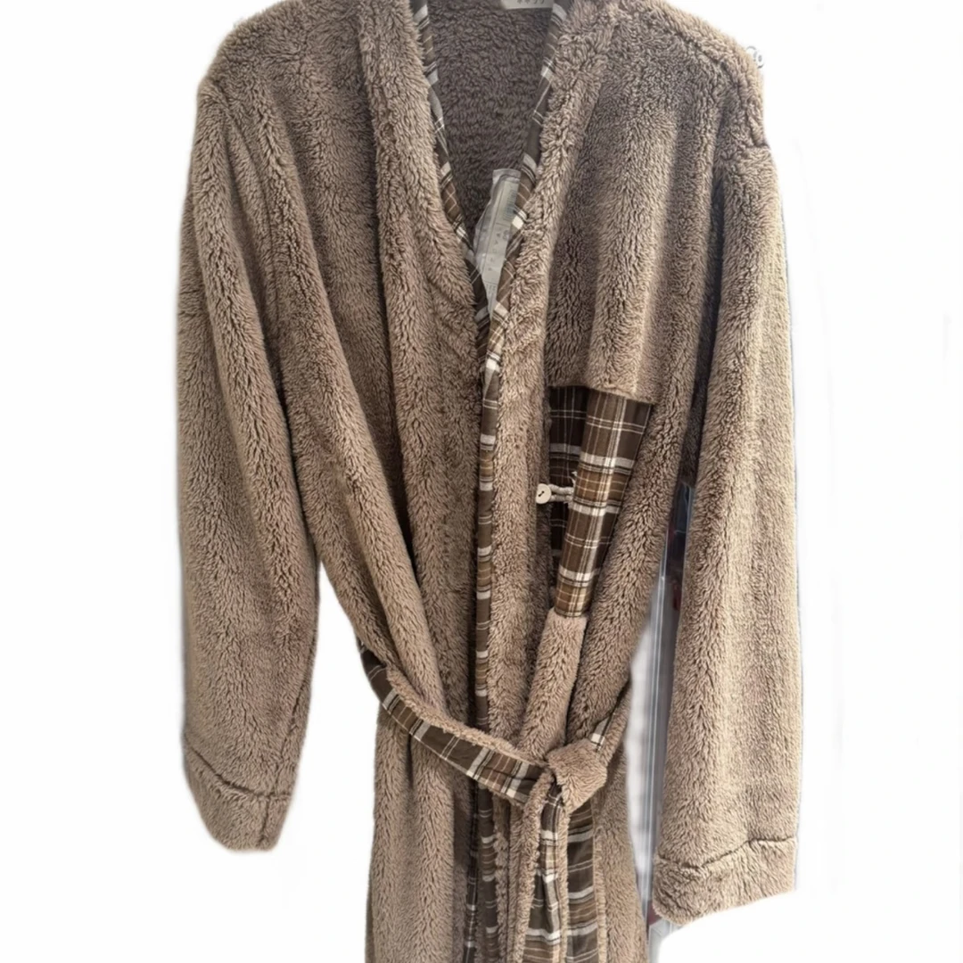 【小薇专属】朵朵可可252-411睡衣男秋冬双面绒保暖家居服睡袍