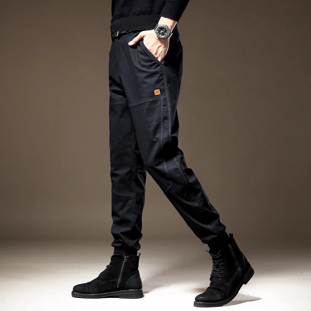 香港2025新款高端工装休闲裤男士春季潮牌宽松大码束脚休闲长裤子