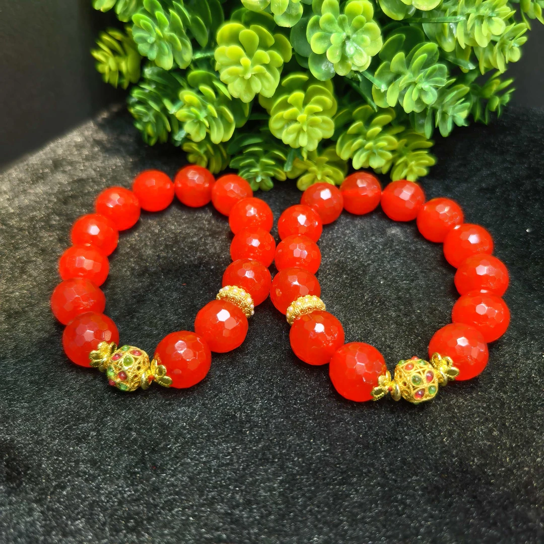 江德洋珠宝S7780-红湖阿卡红卡玛瑙红手串-多样性发货只发一件