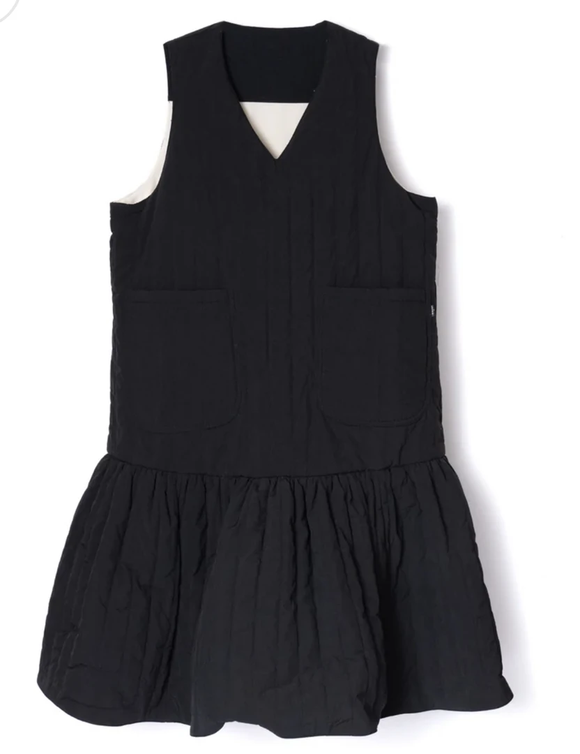 特价❗️冬季限定❗️日系Nontokyo V领无袖A字显瘦绗棉连衣裙