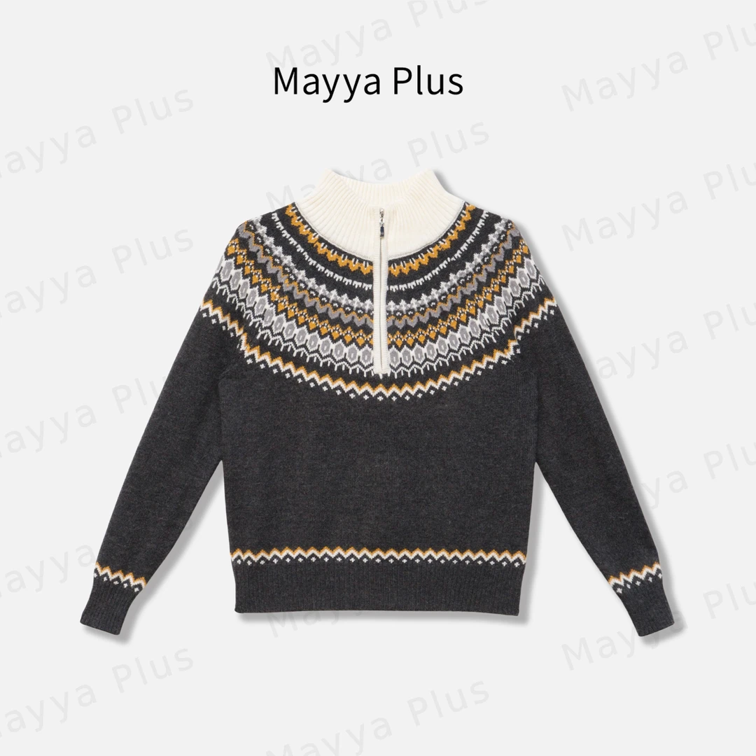 【北欧森林】Mayya Plus麦芽定制气质显瘦流光风针织衫毛衣32546691