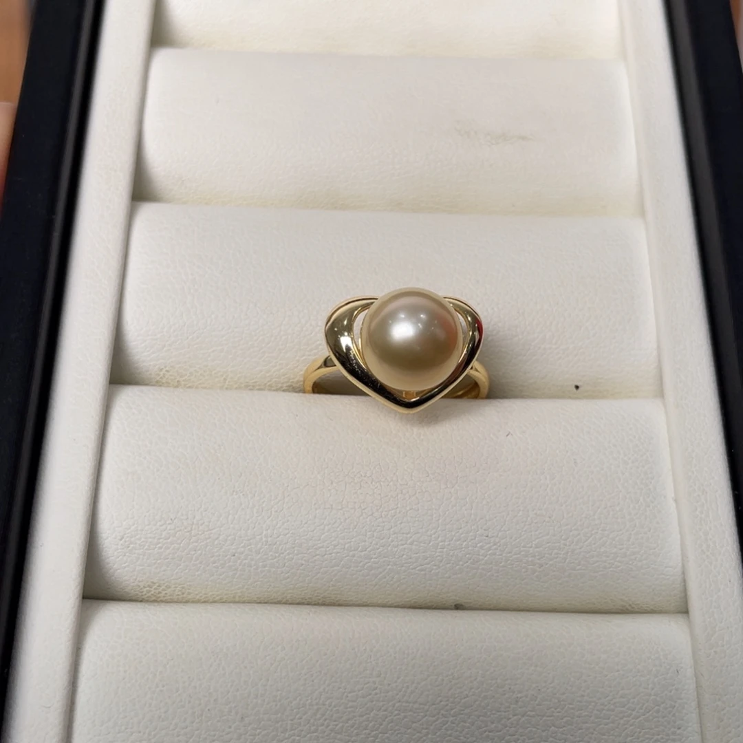 海水珍珠戒圈银S925镶嵌