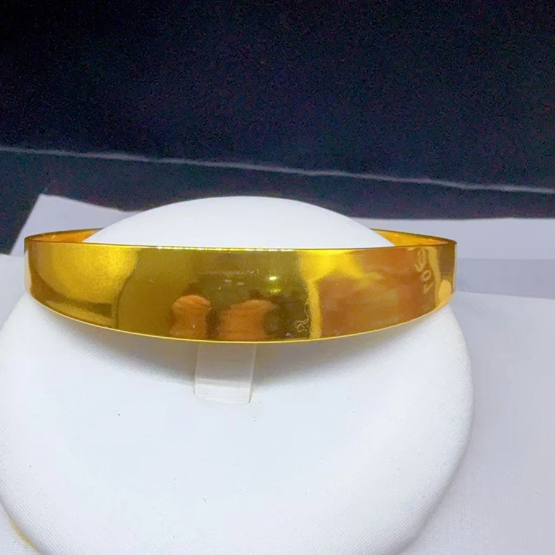 铜合金手镯 金色圈口可调节简约原创设计气质亮面精美镯子  07155