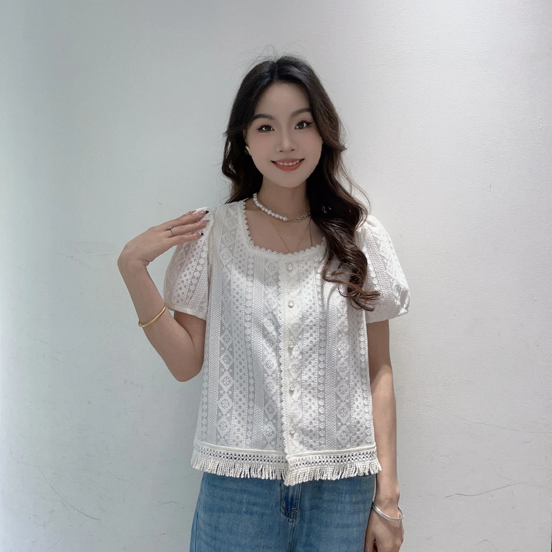 IEF/爱依服2025新款碎花短款夏季法式小众甜美上衣