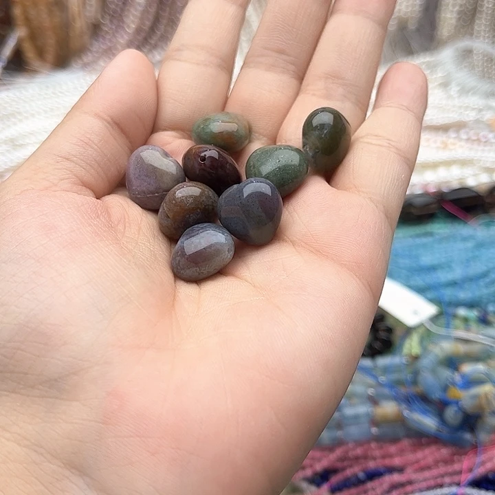 未镶嵌玛瑙/玉髓珠宝半成品5个15mm左右印度玛瑙屁桃