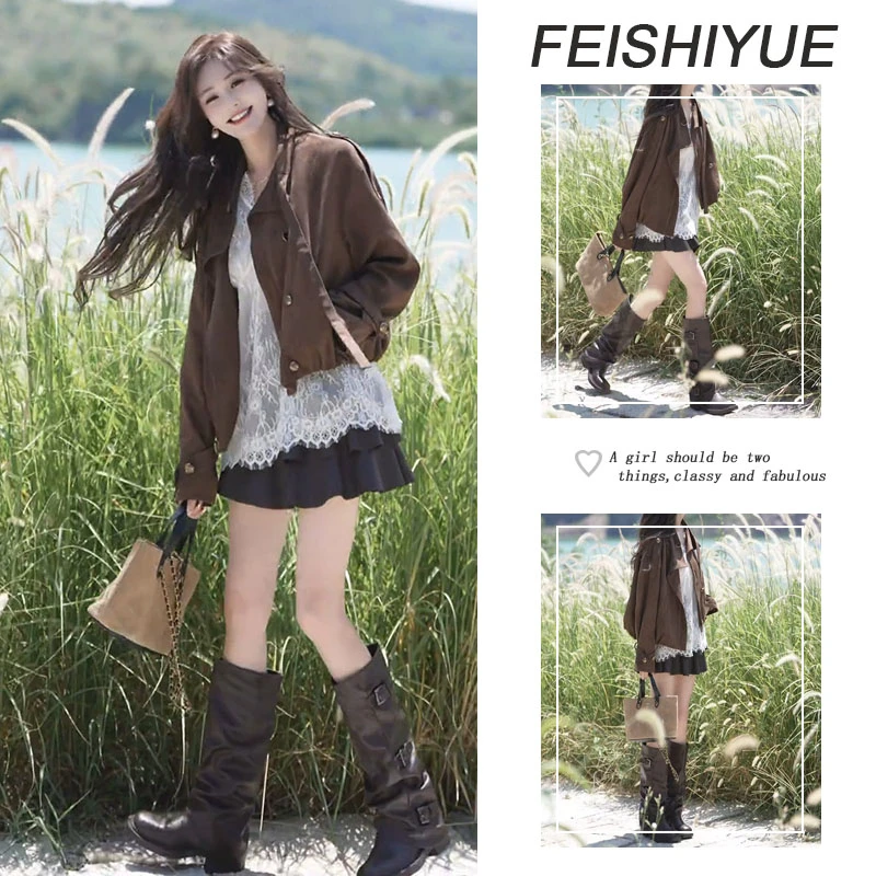 秋季搭配一整套时尚今年流行套装百搭打底气质外套短裙三件套