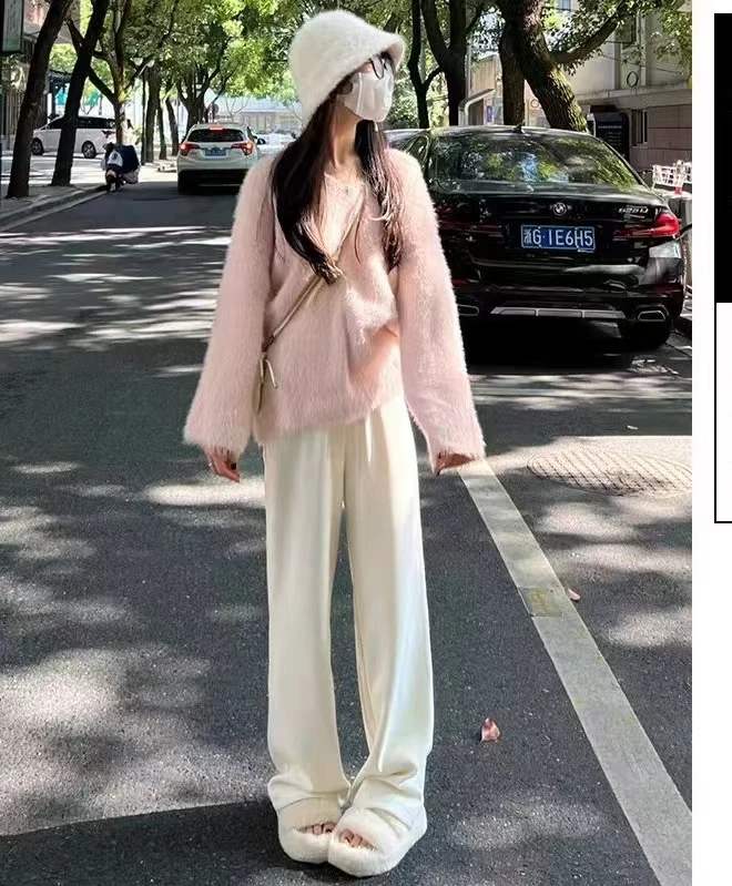 2025新款早春新款窄版直筒裤秋冬中高腰显瘦裤子