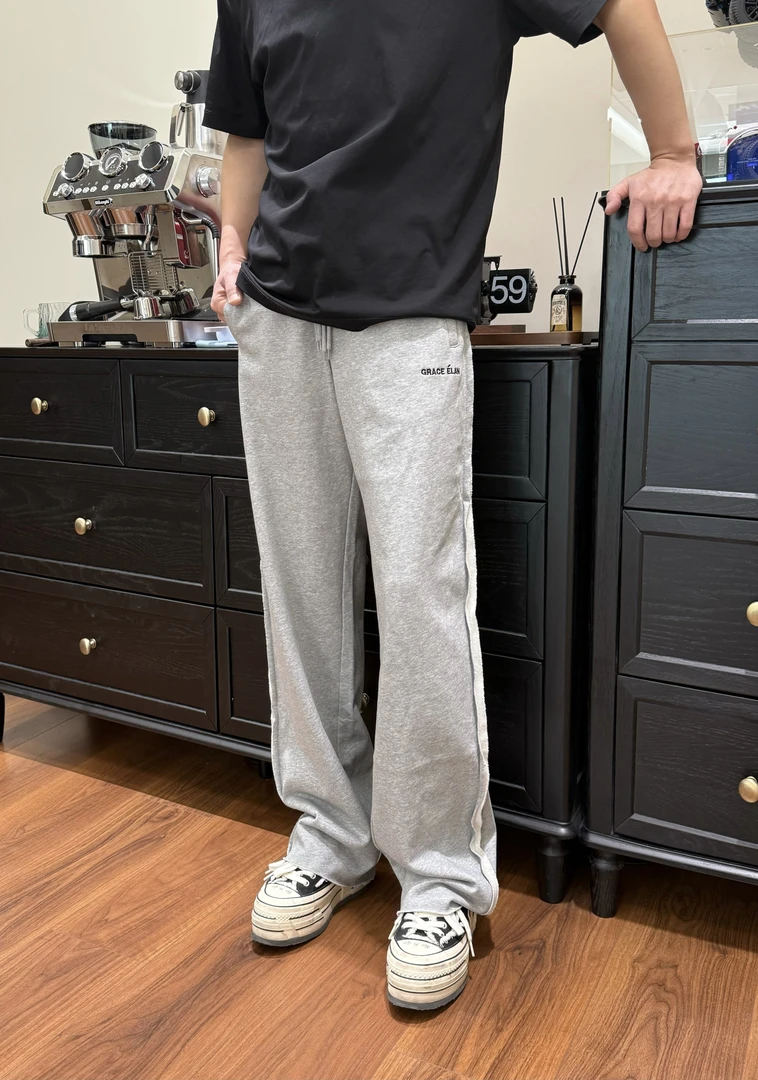 宽松【灰色裁剪休闲裤】男女同款D28090