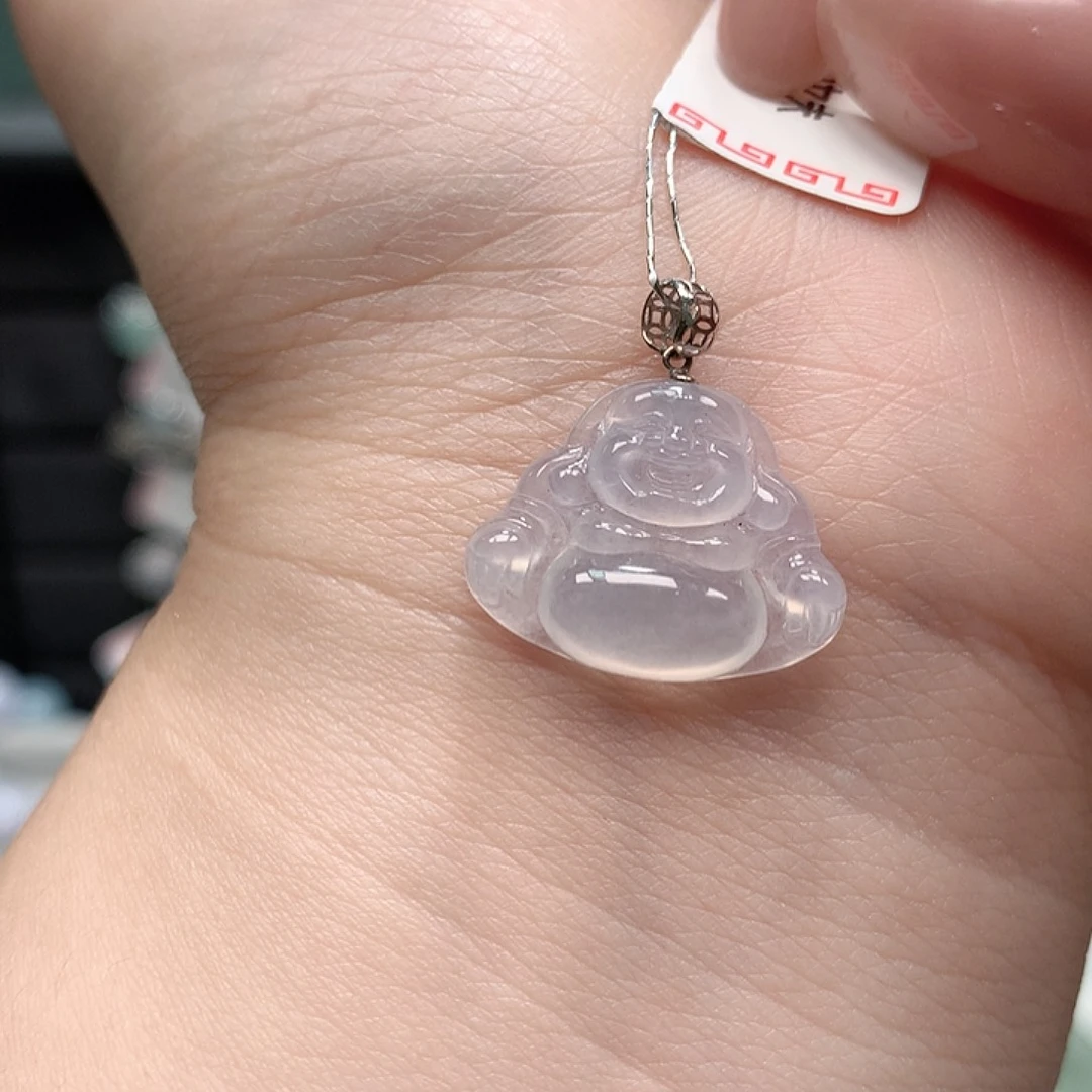 翡翠挂件18K金镶嵌