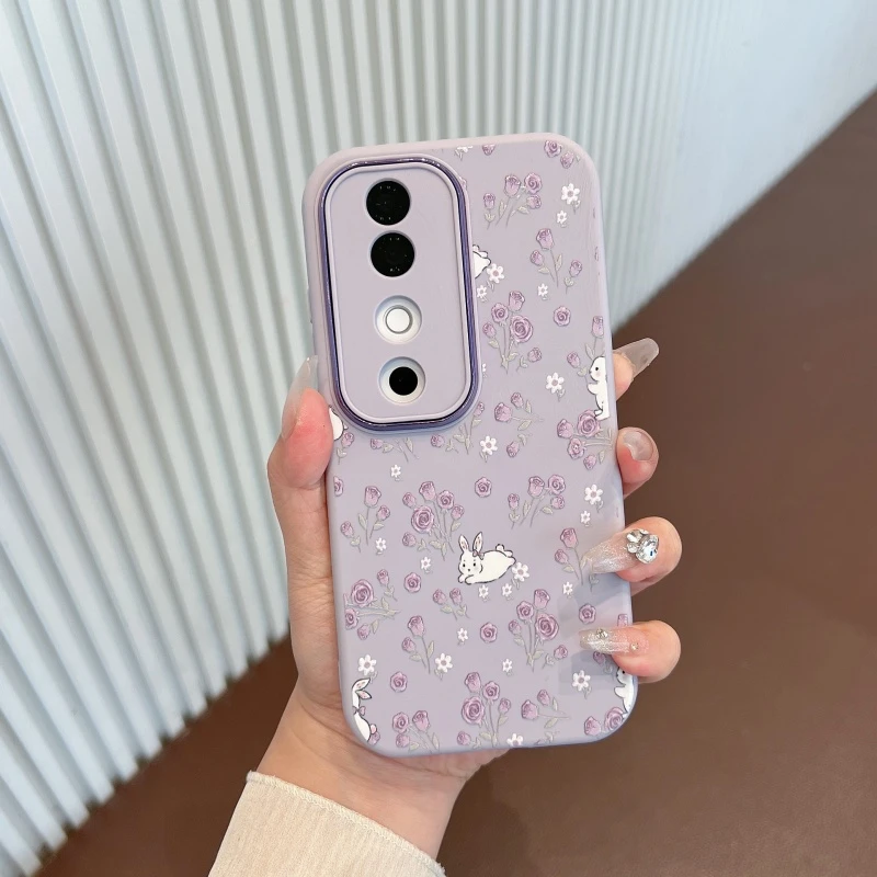 适用于vivos19手机壳新款s19pro小清新紫色玫瑰花防摔软壳女款