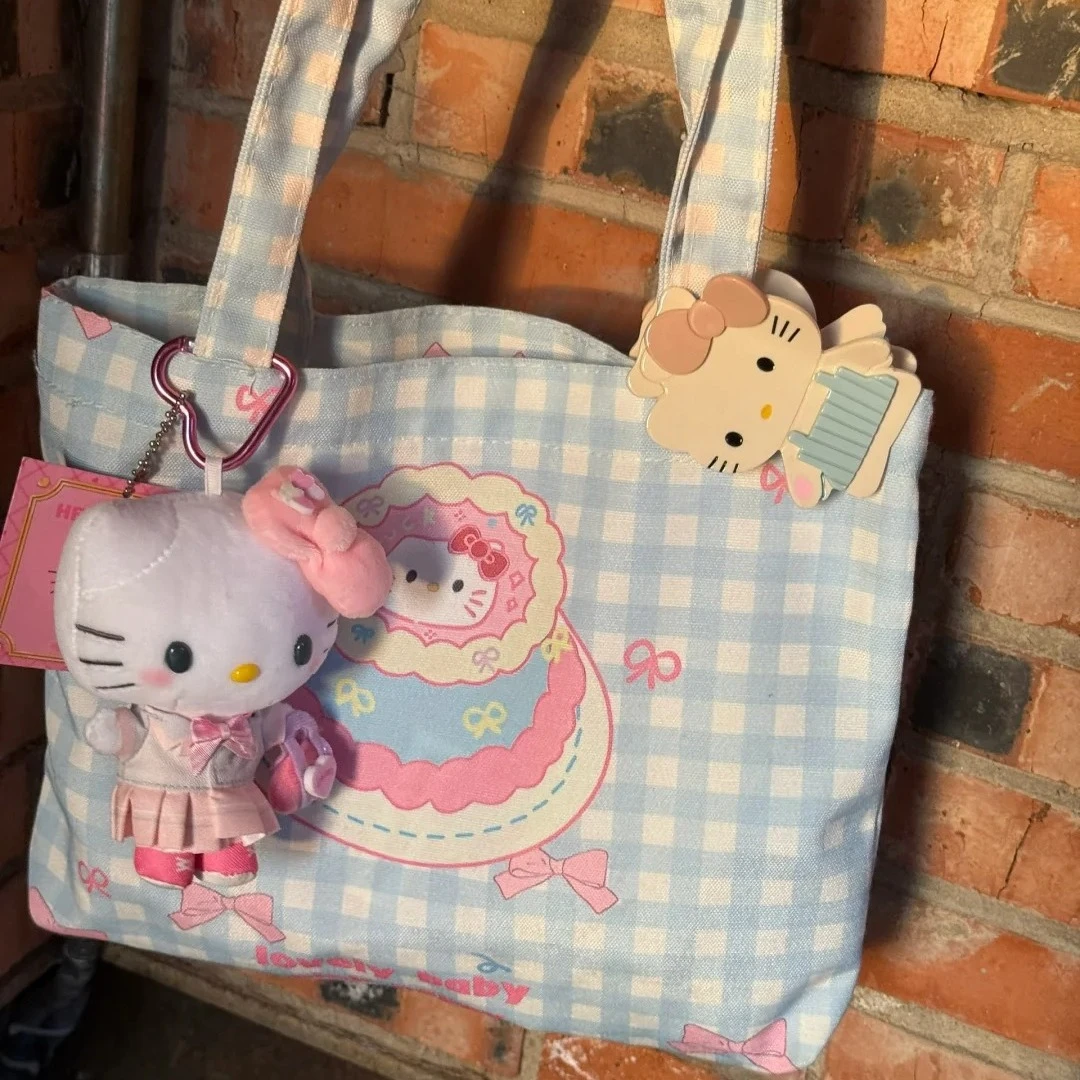 卡通动漫布包可爱KT手拎包学生帆布包时尚单肩包便携敞口水洗韩系