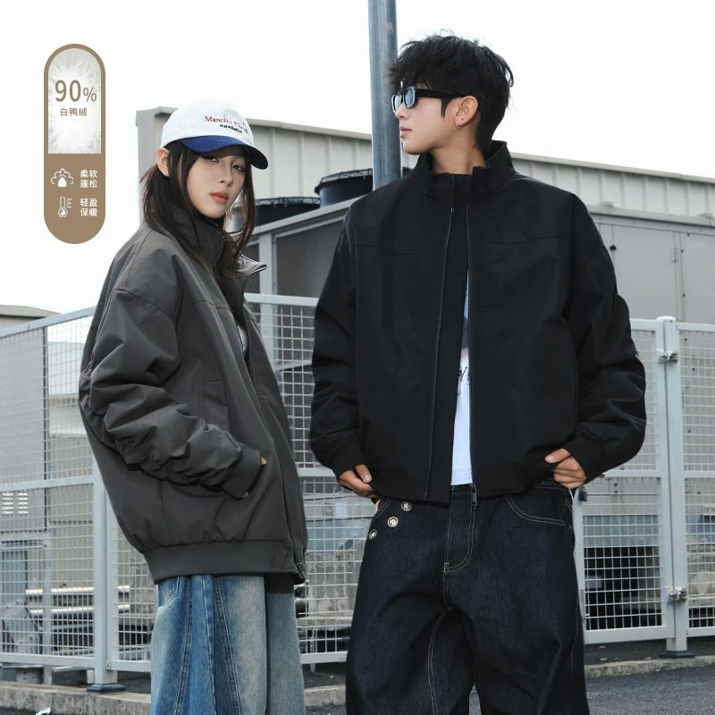 情侣同款90白鸭绒羽绒服夹克cleanf运动休闲宽松保暖户外冲锋上衣