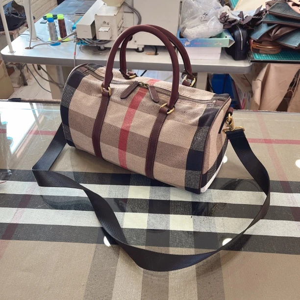 麻中号波士顿手提包 斜挎单肩包 通用通勤款