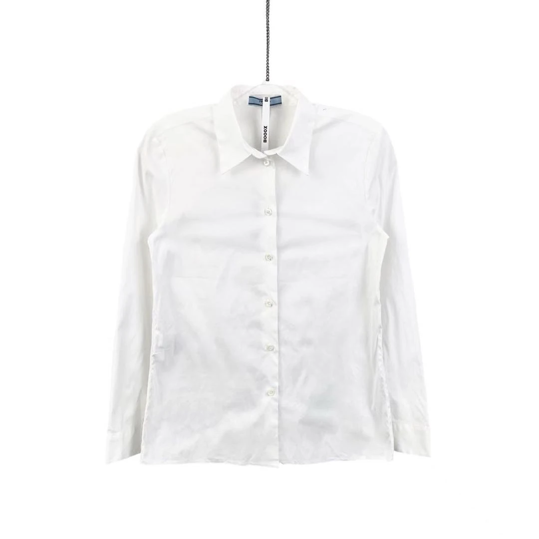 95新 Prada/普拉达 yy1135  棉 23ss白色长袖衬衫 38码
