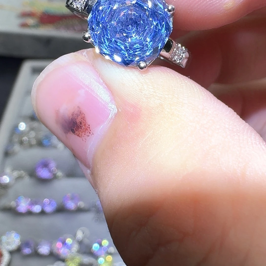 托帕石戒指银S925镶嵌