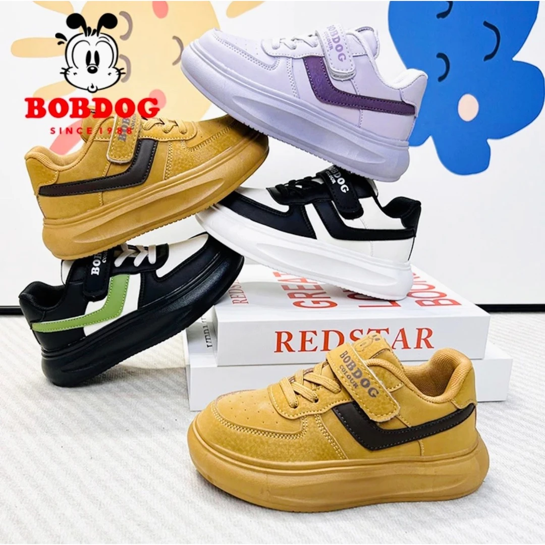 BOBDOG COLOUR/巴布豆卡乐冬季新款高低帮加绒男女童儿童鞋