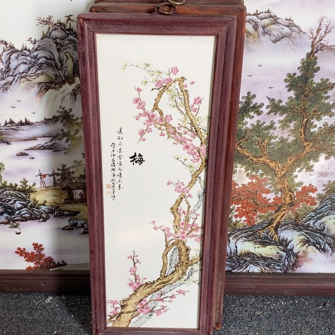 瓷片55*21 景德镇瓷板画柴窑烧制