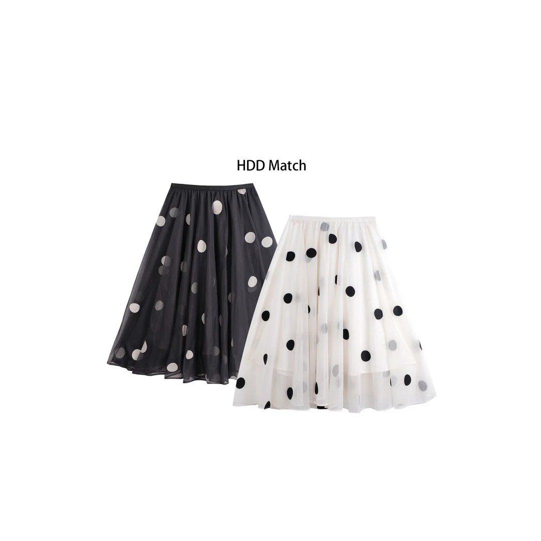 HDD Clothing "萤 火 虫"夏季女款大波点法式休闲半身裙Y7409