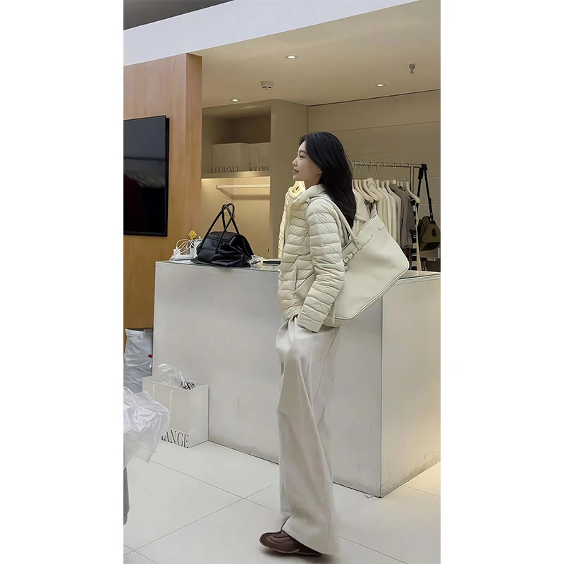 百搭时尚立领短款棉服排骨冬季保暖设计感外套内搭打底衫百搭裤子