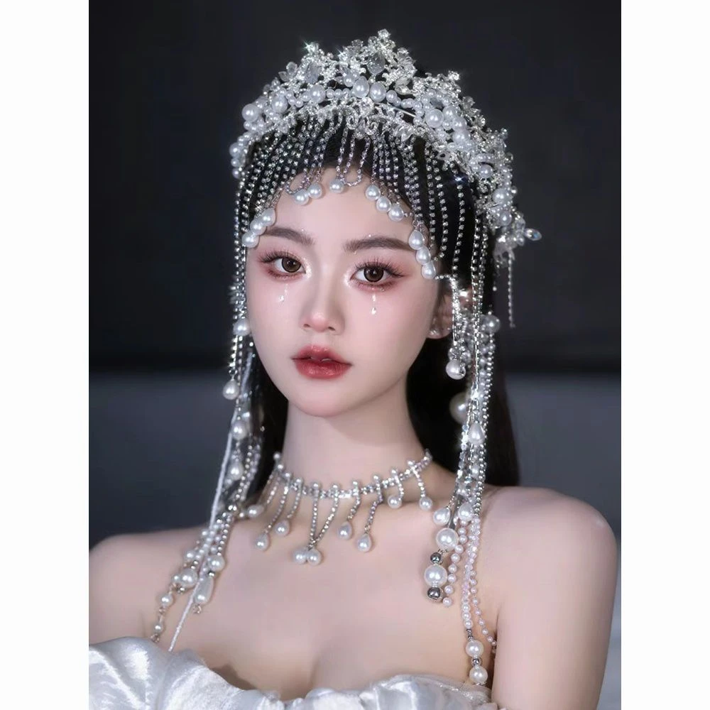 奢华新娘皇冠套装新款大气异域风高级感闪耀公主影楼写真婚纱配饰