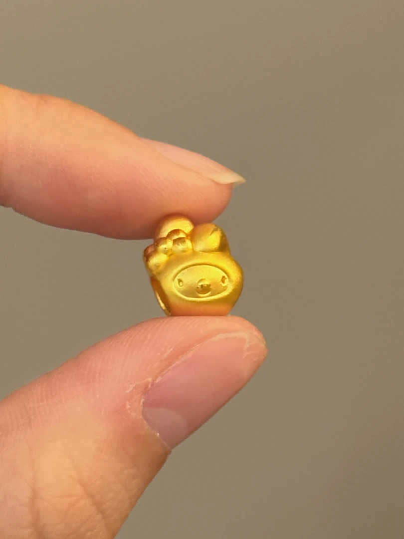 贝贝黄金 足金999 折耳美金蒂 素金 转运珠 103