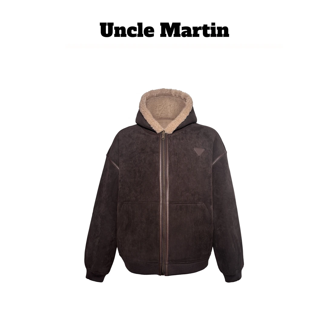 马丁叔叔 拉达46000同款 25AW秋冬羊毛两面穿连帽外套 555