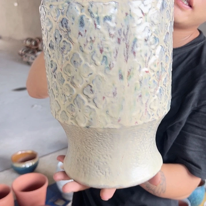 紫砂花盆高30口20微瑕