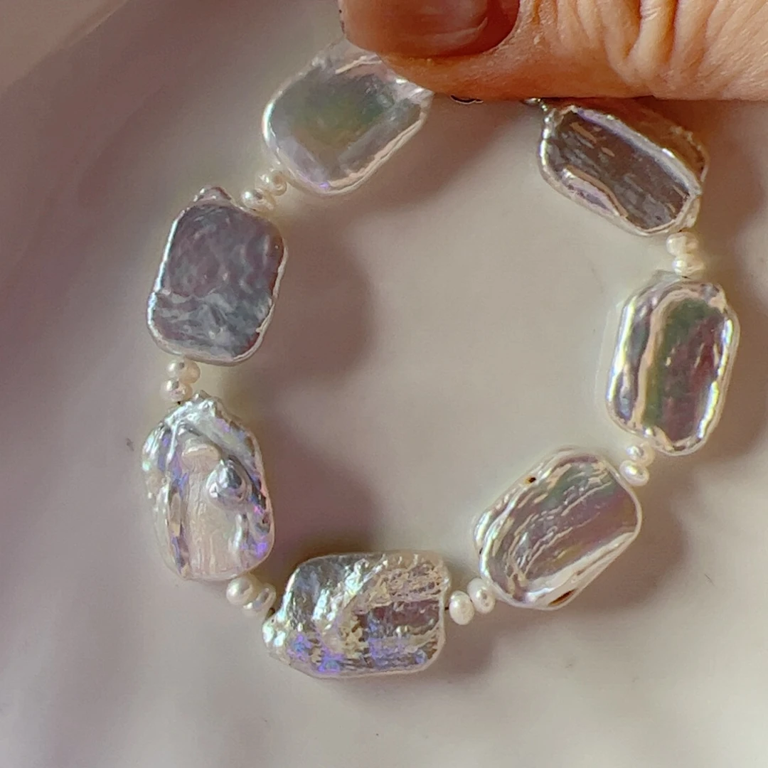 淡水珍珠合金手链