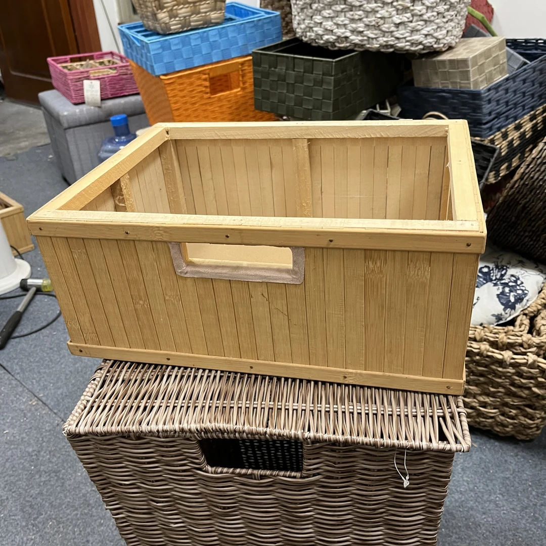 1267号竹制收纳筐38*29*15（有瑕疵介意勿拍）