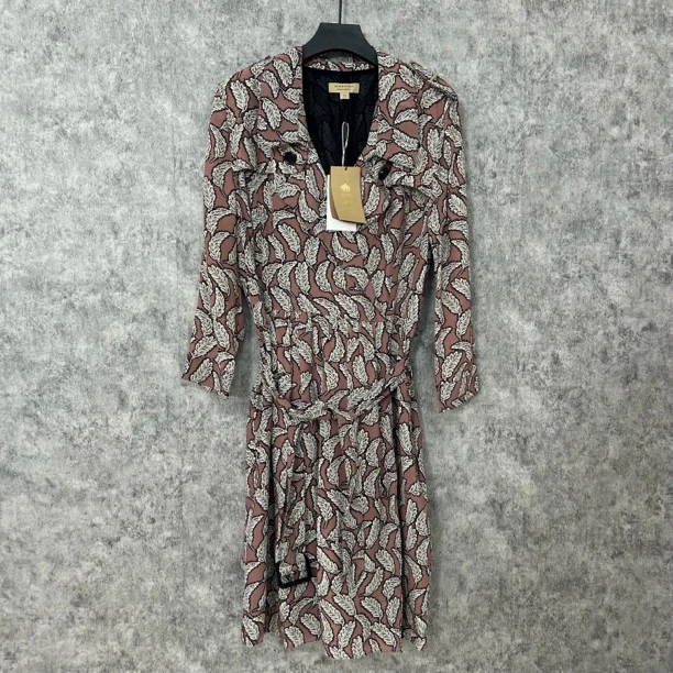 未使用 BURBERRY/博柏利 粉色花纹真丝连衣裙