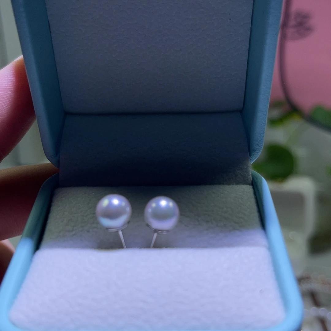 银S925镶嵌海水珍珠耳饰